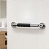 NonSlip Grab Bar with Silicone Grip | Ergonomic Finger Grooves, Polished Stainless Steel, Washroom