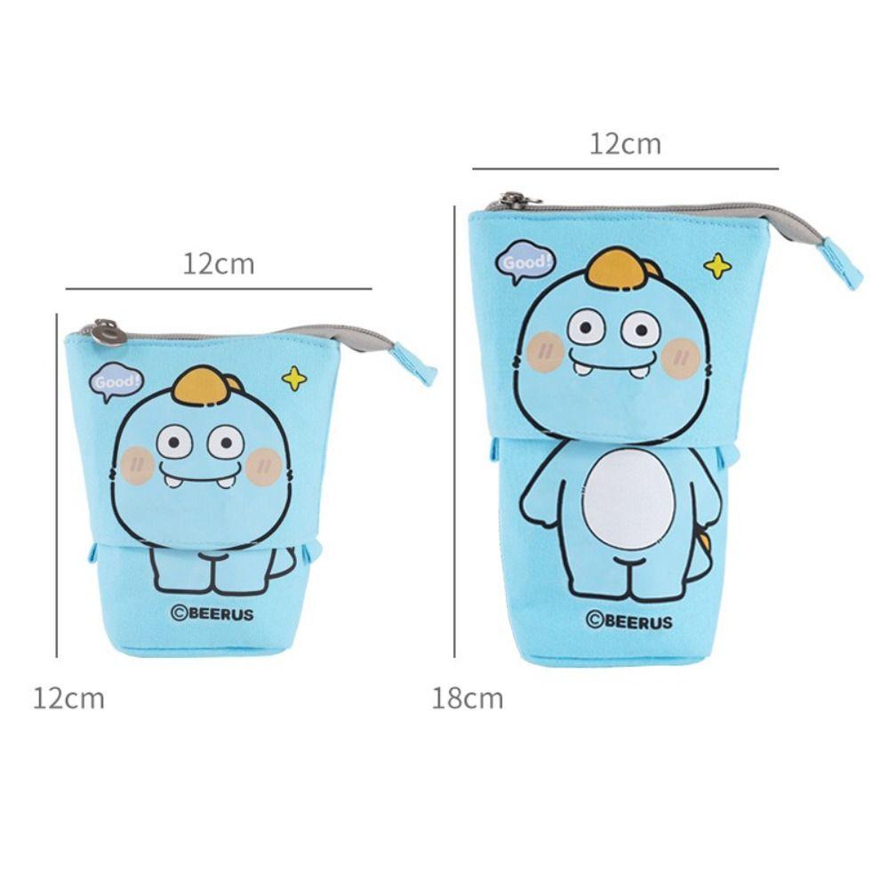 Pop Up Design Zipper Storage Box Large Capacity Pen Holder Girls Boys Pen Box Stationery Gift