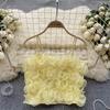 Summer Women's Camisole French Mesh Three-dimensional Flowers High Waist Short Camisole Vest Chic Wrap Tops