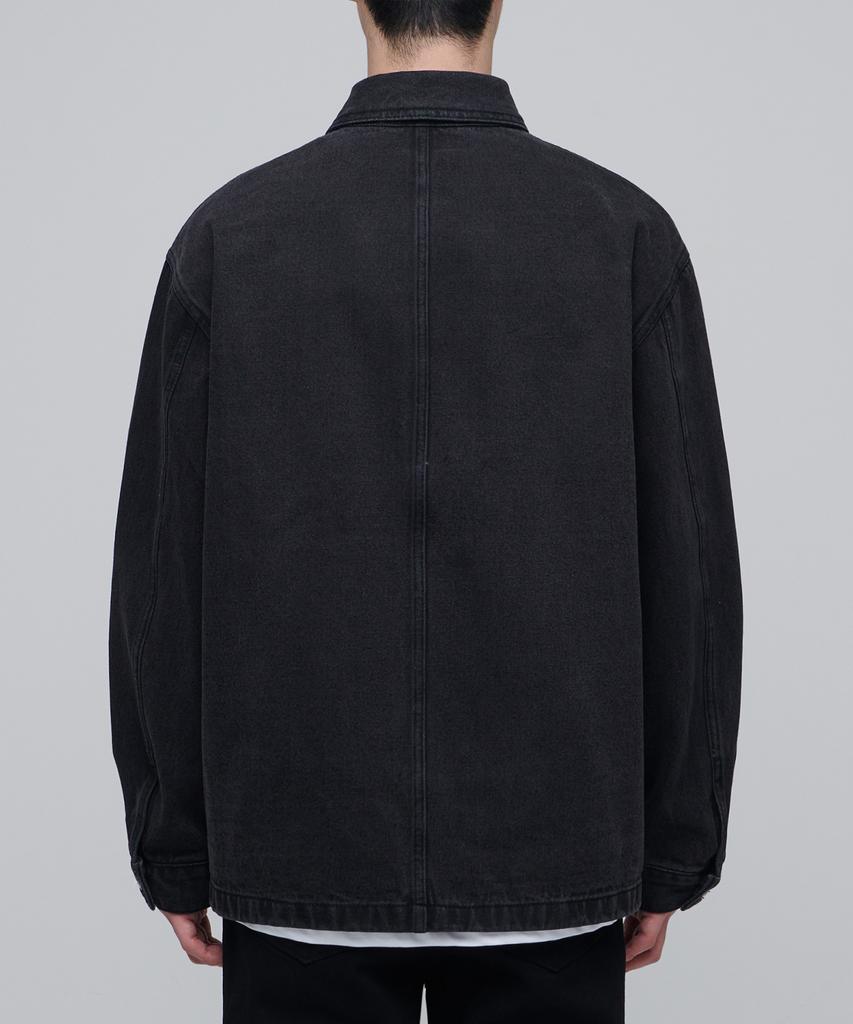 Musinsa Standard Relaxed Denim Chore Jacket [Washed Black]