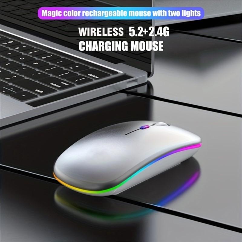 USB Bluetooth Wireless Mouse Gaming Mouse Backlight RGB Rechargeable Mice Silent Backlit Ergonomic Gaming Mouse For Laptops PC