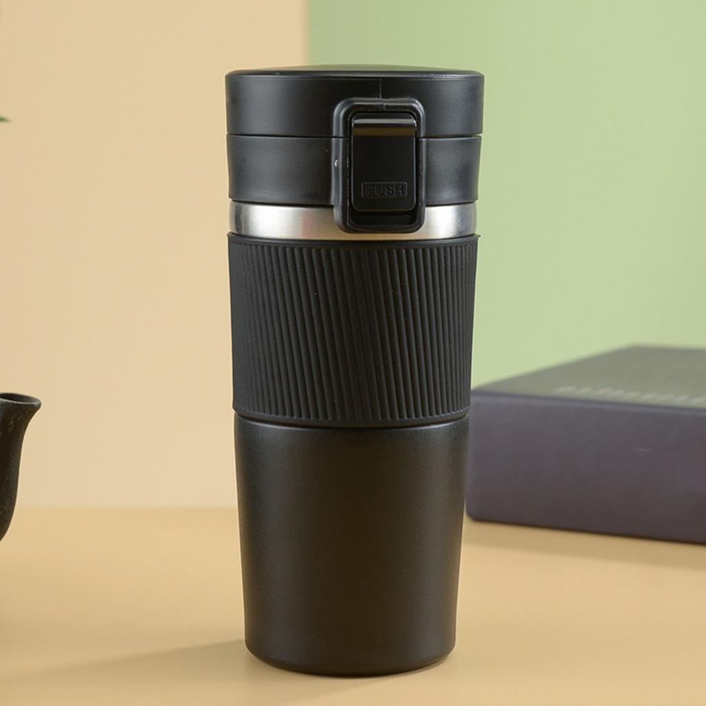 Stainless Steel Coffee Mug Car Carrying Silicone Sleeve Mug Double Layer Thermal Mug