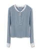 AVANDRESS Tilda Coverstitch Half Button Tee_5 Colors