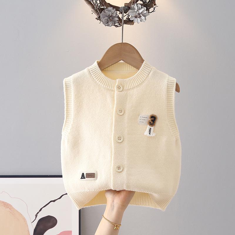 Stylish Children's Knit Sleeveless Cardigan Vest for Spring & Autumn