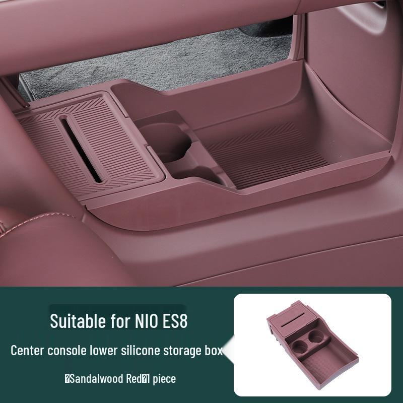 Compatible with 26 Nio ES8 Models: Double-Layer Storage Box Organizer for Center Console Interior Decoration