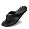 Fashion Genuine Leather Mens Flip Flops New Summer Slippers Men Non-Slip Flats Outside Breathable Half Drag Cool Slippers Man Sandals