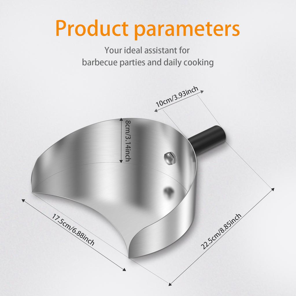 Handheld Kebab Doner Shove Rotisserie Catch Pan Meat Catcher Stainless Steel Rotisserie Meat Shovel Non-Stick Pans for Barbecue