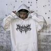 Gothic Style Hooded Sweatshirt For Women With Print Graphic Streetwear Winter Fashion