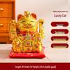 Ceramic Lucky Cat Figurine with Waving Hand – Customizable Gold Shop Gift for 2026 Opening Ceremony