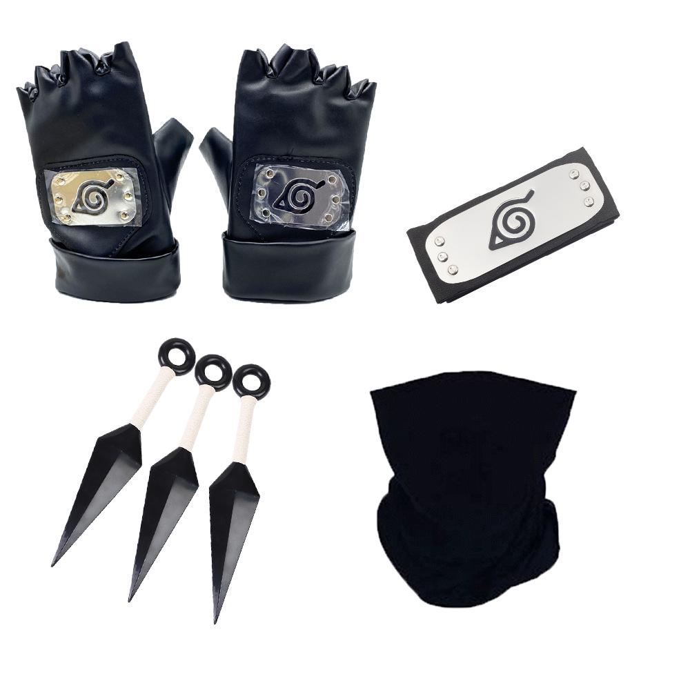 Available: Kakashi Mask, Naruto Kunai & Shuriken, Konoha Headband Set