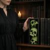 Dark Fantasy Home Ornaments 3Pcs Halloween 3 Tier Skull Bookends, Gothic Resin Bookshelf Decor for Office, Skeleton Statue Bookshelves Spooky