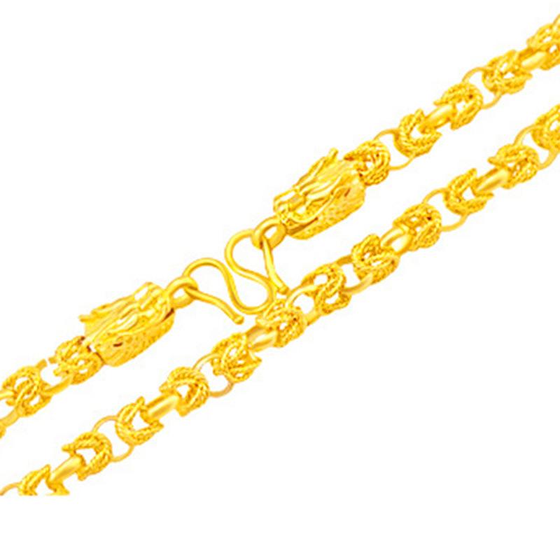 Dragon Head Spring Necklace Men's Chinese Dragon Domineering Chain Gold Plated Long-lasting Color
