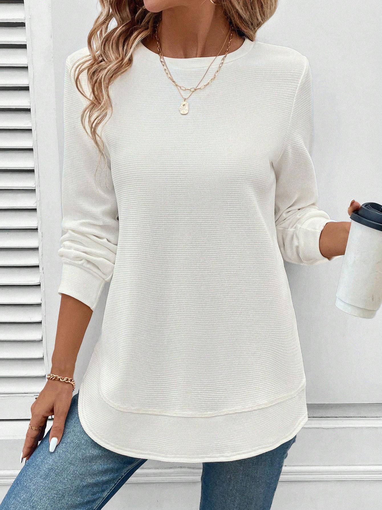 

Women s Long Sleeve T-Shirt Casual Basic Top in Multiple Colors (White, Black, Pink, Purple, Rose) S білий