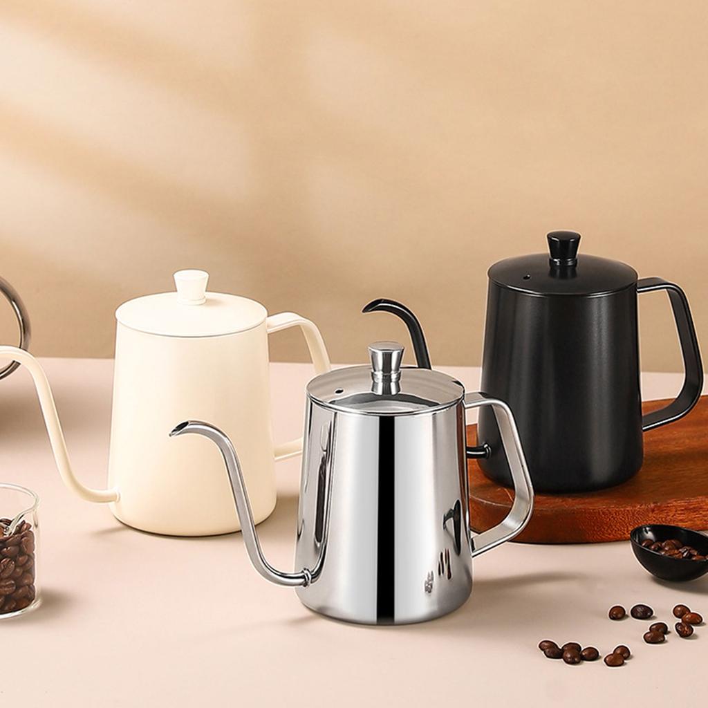 Coffee Hand Brewing Pot 350/600ML Long Gooseneck Coffee Pot Stainless Steel Pour Over Kettle Camping Portable Water Pot