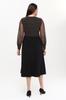 Women's Big Size Dress Medium Size Double Breasted Collar Sleeves Tulle Dress