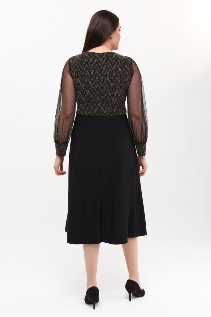 Rochie de dama marime mare marime medie cu guler dublu cu maneci Rochie din tul