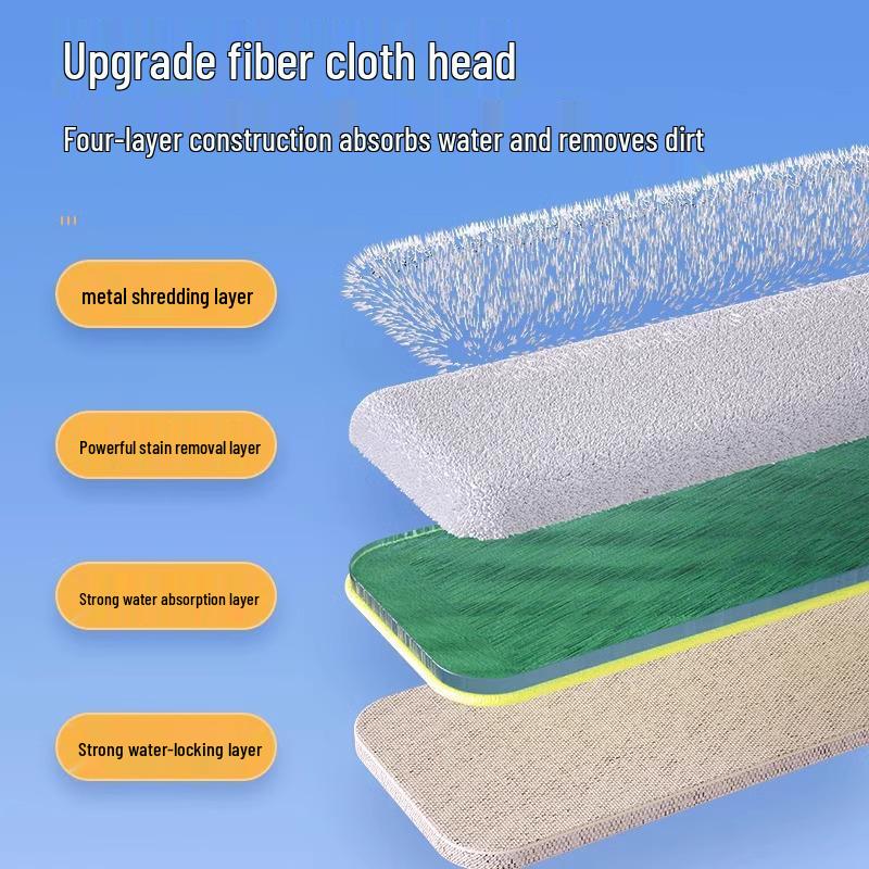 Compact Hands-Free Flat Mop - Lightweight, Absorbent for Kitchen, Bathroom, and Countertops