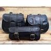 Leather Motorcycle Saddlebags: Black Tool Pouch Set of 3