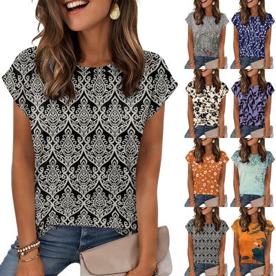 Women's Loose-Fit Fashionable Casual Retro Print T-Shirt