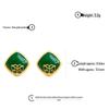 Gold-Plated Earrings with Silver Pins, Jade-Style Butterfly, and Sugar Square Inlay - Elegant, New Chinese Style.