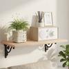 Wall Shelf Brackets 2 Pcs Black 23.5 X 28 X 3.5 Cm Steel