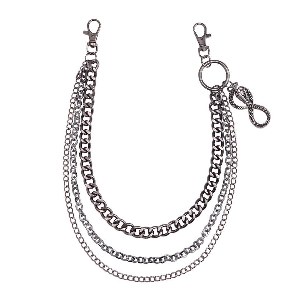 Retro Punk Metal Waist Chain With Multilayer Snake Pendant For Casual Wear
