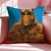 Cartoon A-Alf Cushion Cover Breathable Linen Pillowcase Summer Odorless Eco-Friendly Invisible Zipper Washable
