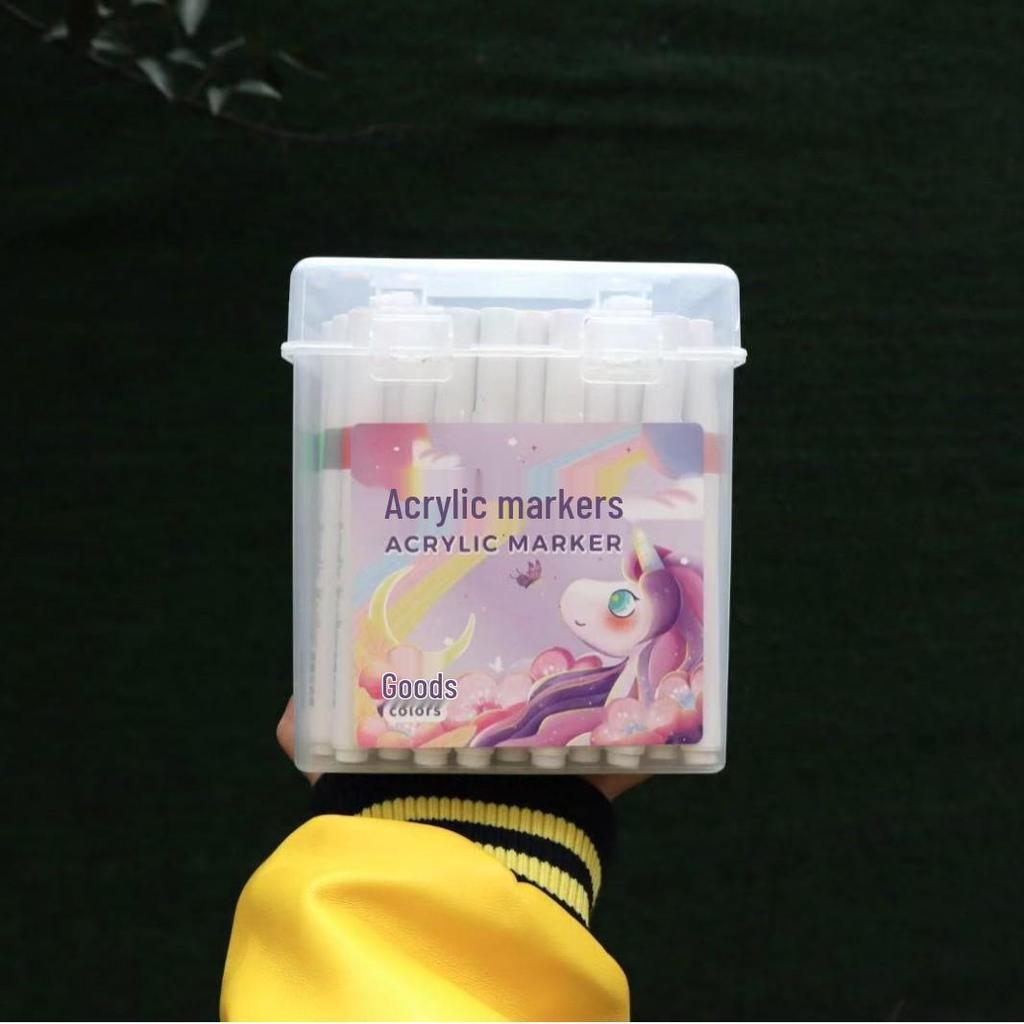Acrylic Marker - Washable, Non-Bleed, Quick-Drying, Layerable, Waterproof Pen for Art & School.