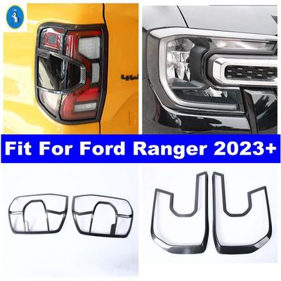 Cubierta Decorativa de Marco para Faros Delanteros / Luces Traseras de Cola de Fibra de Carbono para Ford Ranger 2024 Accesorios