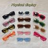 Vintage Trendy Rectangle Sunglasses Retro Fashion Small Frame Eyewear Outdoor Driving Uv400 Goggle Shades Sports Sun Glasses