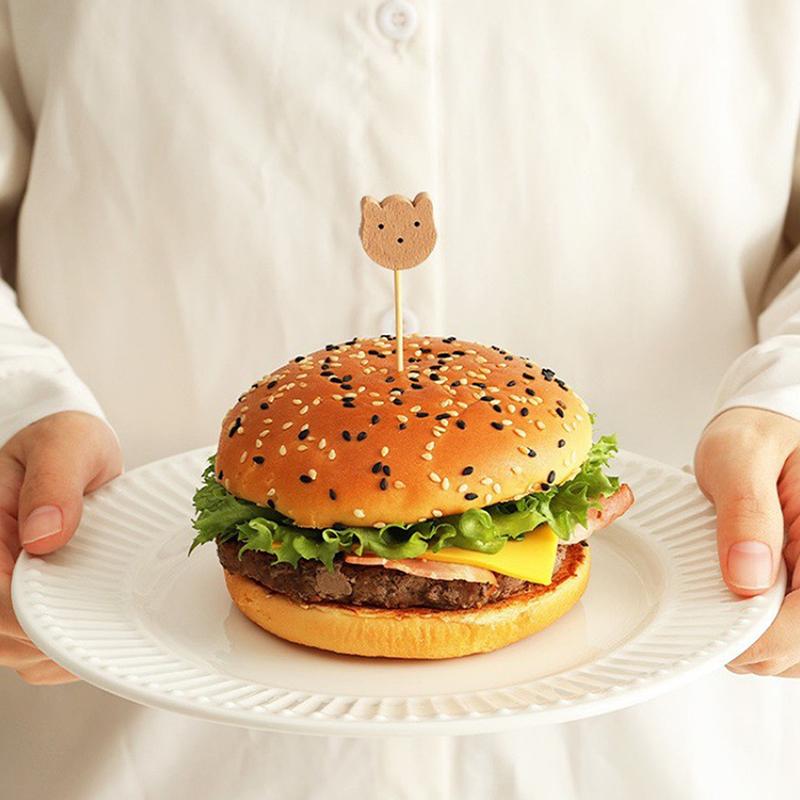 100 Stück Ostern Einweg Bambusspieße Hase Eier Lebensmittelspieße Obstgabel Sandwich Buffet Spieß Osterdekoration 2024 Geburtstag