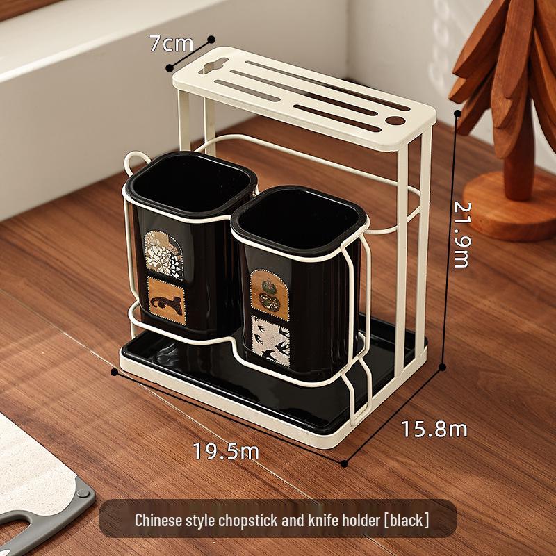 Chinese Wall-Mounted Chopstick Holder & Countertop Drain Rack