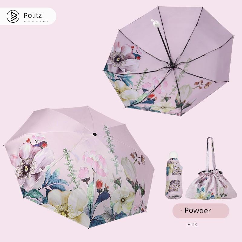 Baolizi Purple Sun Protection Umbrella Double-Layer Vinyl Rain Or Shine Dual-Use Women Manual Folding Umbrella 50% off Portable Umbrella