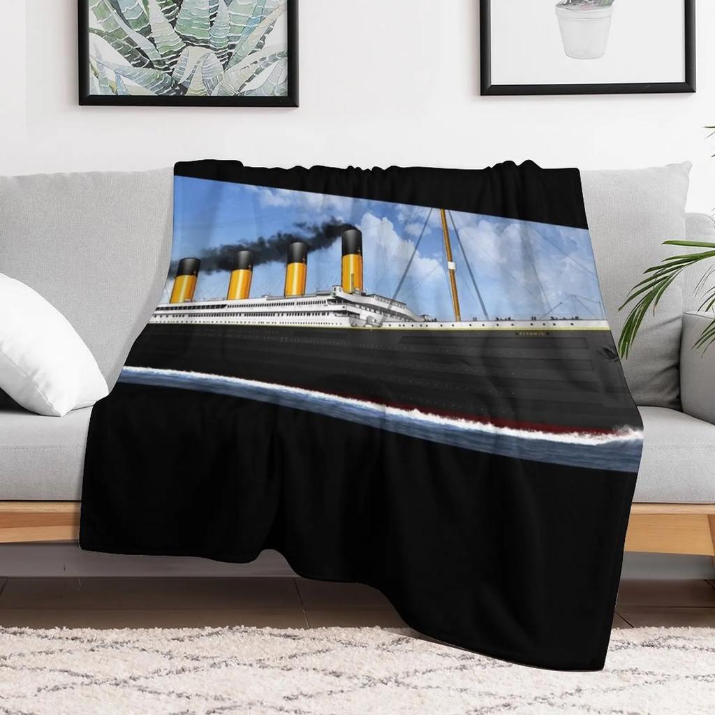 RMS TITANIC OPEN WATER Throw Blanket Anti Shedding Soft Fuzzy Blanket for Home