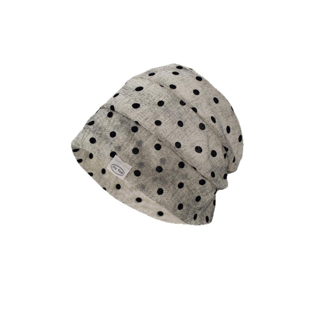 Retro Korean polka dot stacking hat summer hat women's new thin face small cold hat headgear
