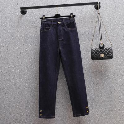 DIMANAF 2025 Grande Taille Automne Femmes Jeans Pantalon Denim Féminin Élastique Denim Bleu Taille Haute Pantalon Surdimensionné Mode Nouveau Pantalon 5XL