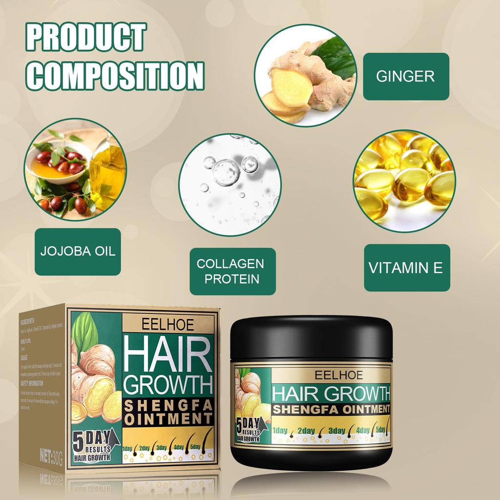 Creme de Cuidados com o Cabelo de Gengibre Crescimento do Cabelo Anticaspa Anti-coceira Massagem no Couro Cabeludo Estimula os Folículos Capilar Creme Suave para o Cabelo