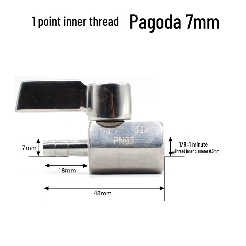 

Pagoda Pneumatic Ball Valve - Small Valve Switch, 1/4-Inch Venting, 304 Stainless Steel, Available in 2, 3, 4 Points