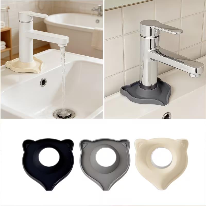 2pcs Random Silicone Faucet Water Guard – Waterproof Splash Seal, Non-Slip, for Kitchen & Bathroom, 3 Colors