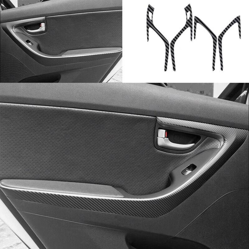 For Hyundai Elantra 11-16 Sticker Carbon Fiber Interior Door Armrest Panel Trim