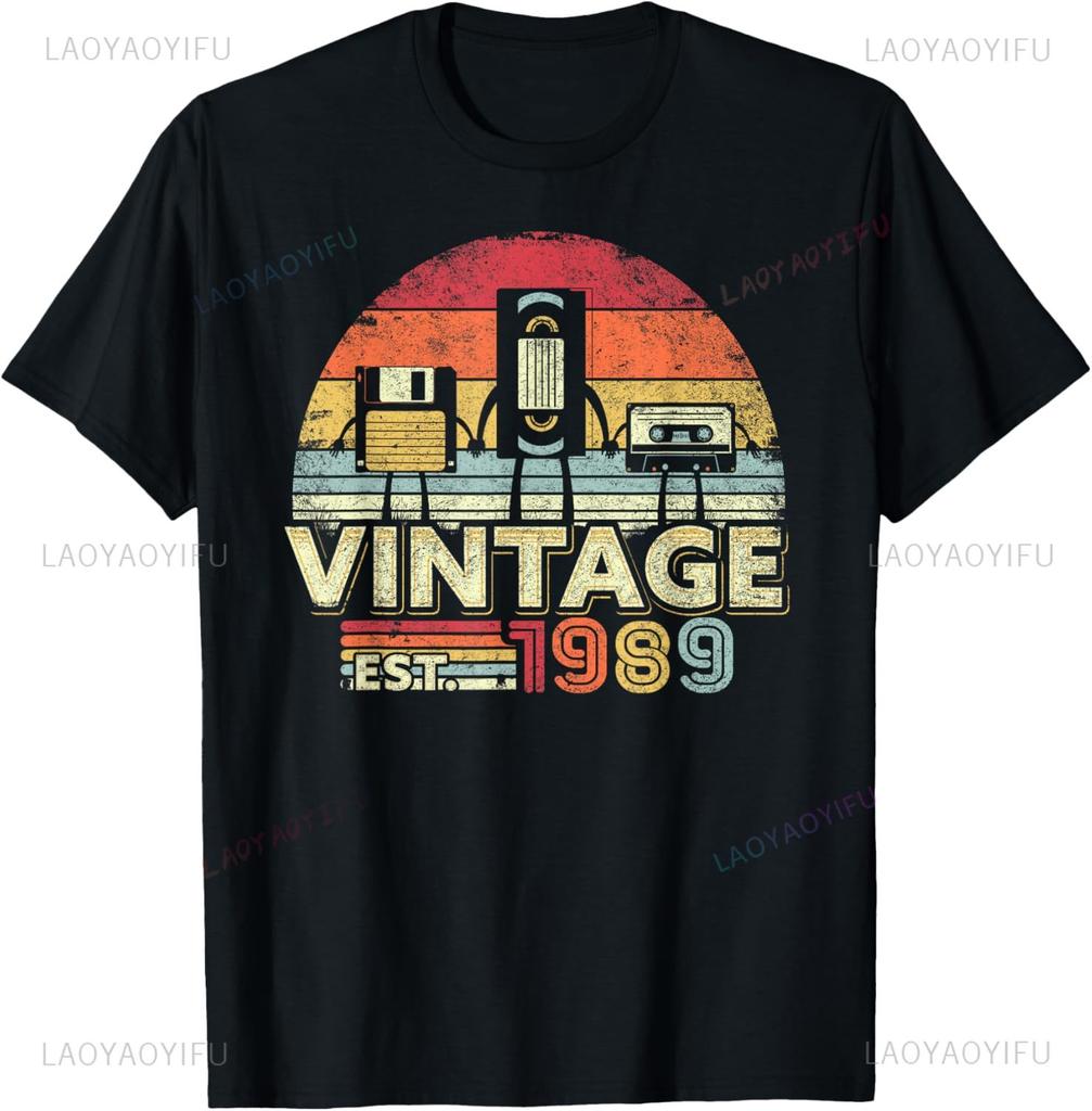 36 Year Old Made in 1989 Floral 36th Birthday Gifts Women TShirt Print Original Design Gifts T Shirts Casual Camisas Streetwear