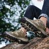 Fashion High Quality Leather Hiking Shoes Durable Outdoor Sport Men Trekking Leather Shoes Lace-Up Climbing Hunting Sneakers