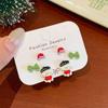 Santa Claus & Reindeer Holiday Stud Earrings - Fun Red Apple, Bell, and Cartoon Designs for Autumn/Winter. Silver Needle, Women's Festive Jewelry Set.