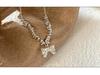 Yinruitai Sterling Silver Bow Necklace - Simple Korean Style Clavicle Chain for Women 