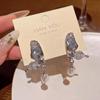 Korean Crystal Butterfly & Pearl Earrings - Elegant, High-End Fashion Accessory for Women