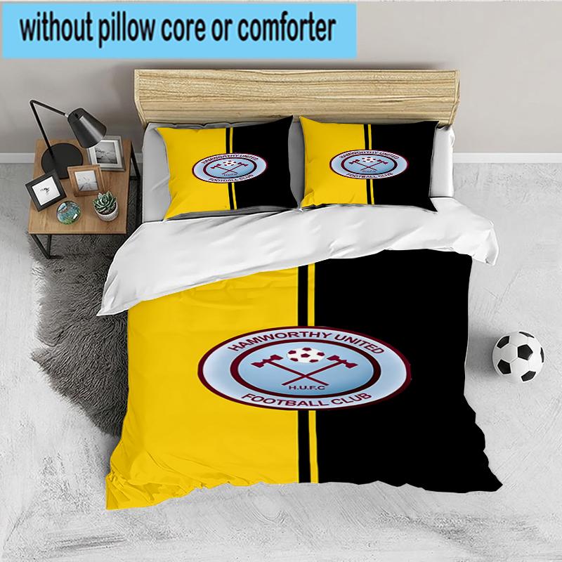 3PCS Football Club Ham-worthy Homes Bedding set,Ideal For1pc Duvet Cover And 2pcs Pillowcases Perfect for Christmas,Ideal for Bedroom, Dormitory