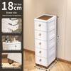 Gap Narrow Edge Multi-Layer Movable Storage Cabinet with Drawer for Kitchen, Available in 18/25/30cm Sizes