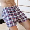 2 Stück 100% Baumwolle Herren Unterwäsche Boxershorts Homewear Schlafanzug Unterhosen Kariert Locker Bequem Männlich Gestreifte Slips Boxershorts