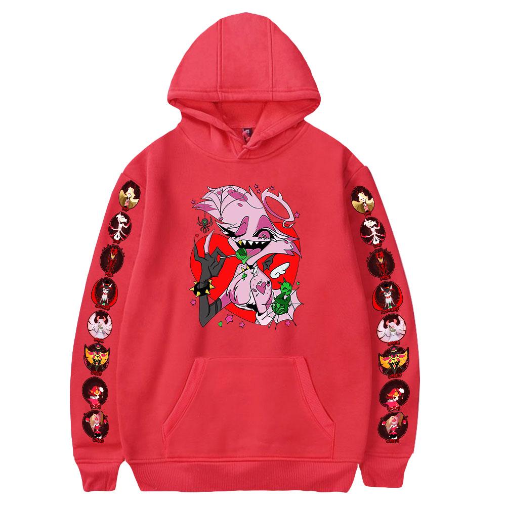 Hazbin Hotel Print Men Hoodies Women Vintage Sweatshirts Oversized Streetwear Unisex