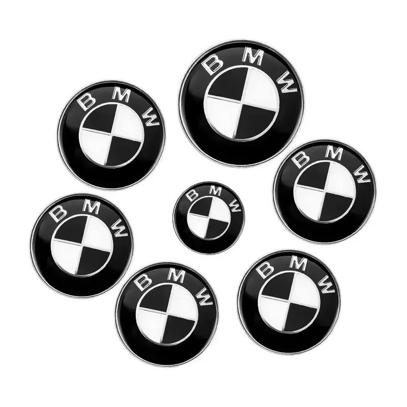 DECW8 7pcs Front Hood Emblem Car 50th Anniversary Logo 82mm+Rear Badge 74mm+Wheel Hub Cap 68mm Decoration Cover Styling for BMW